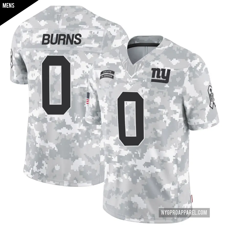 Men's New York Giants ＃0 Brian Burns Arctic Camo Limited 2024 Salute to Service Jersey