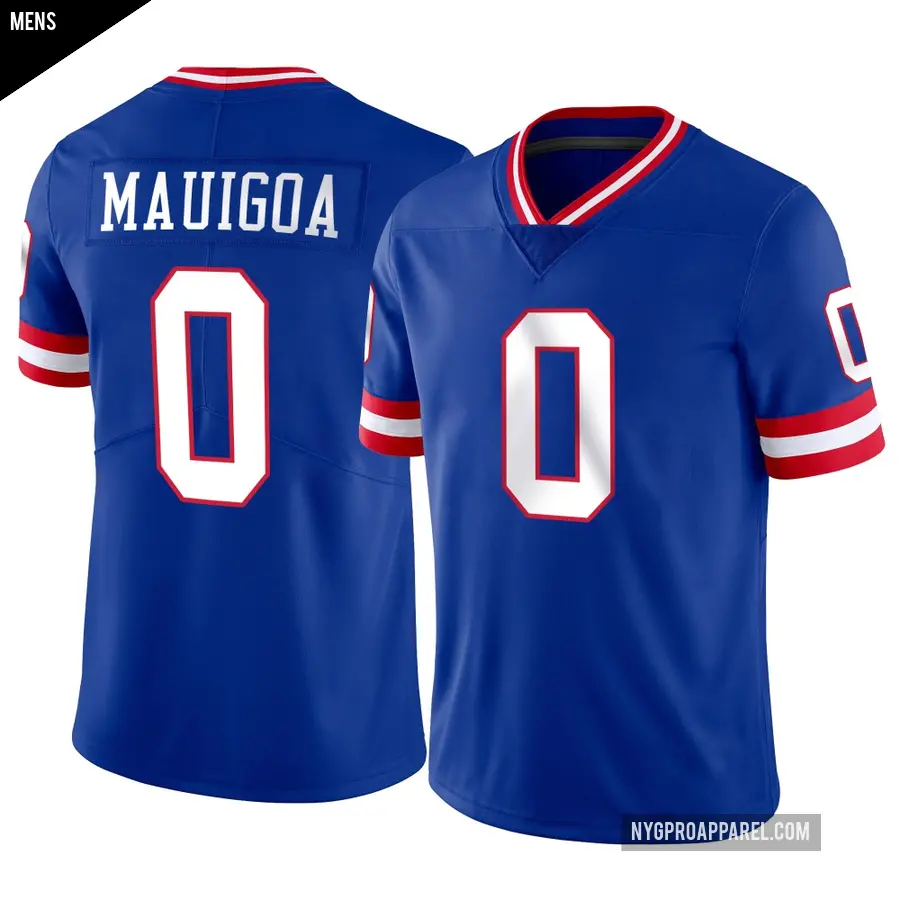 Men's New York Giants ＃0 Francis Mauigoa Limited Classic Vapor Jersey