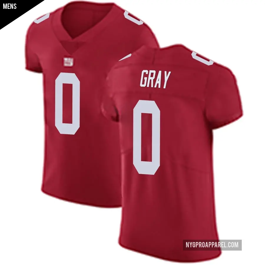 Men's New York Giants ＃0 Jarrod Gray Red Elite Alternate Vapor Untouchable Jersey