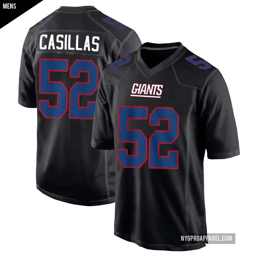 Men's New York Giants ＃52 Jonathan Casillas Black Game Carbon Fashion Jersey