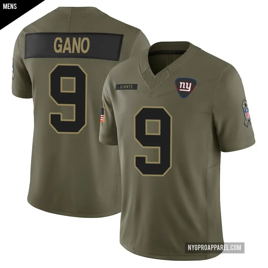 Men's New York Giants ＃9 Graham Gano Olive Limited 2025 Salute to Service Jersey