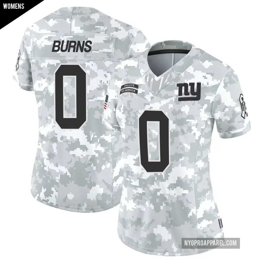Women's New York Giants ＃0 Brian Burns Arctic Camo Limited 2024 Salute to Service Jersey