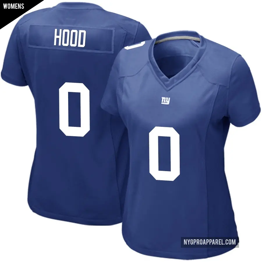 Women's New York Giants ＃0 Colton Hood Royal Game Team Color Jersey