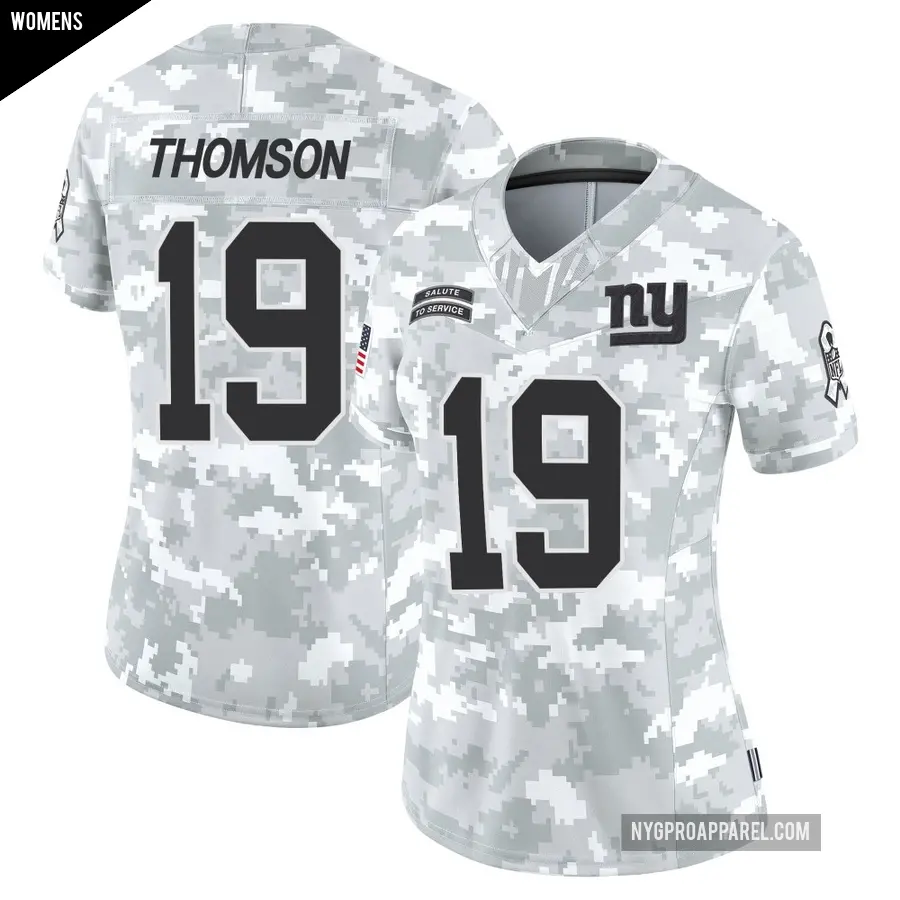 Women's New York Giants ＃19 Bobby Thomson Arctic Camo Limited 2024 Salute to Service Jersey