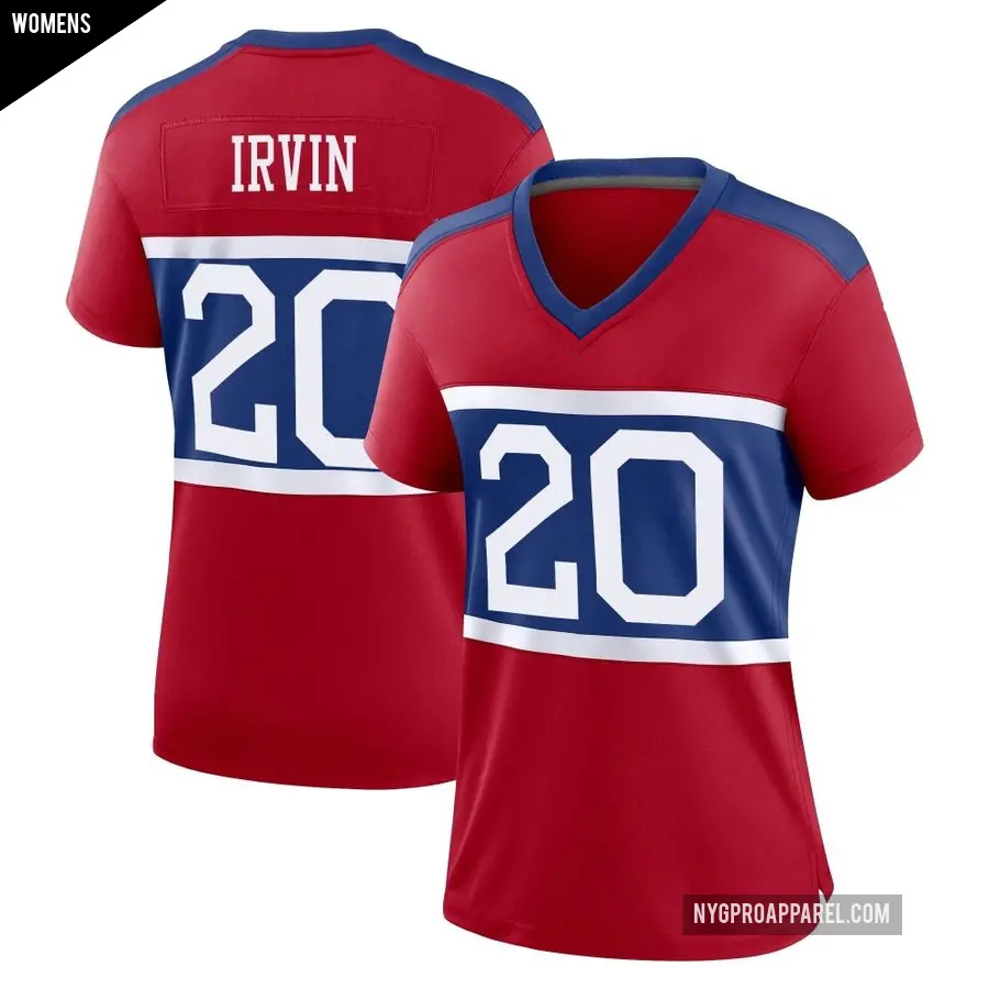 Women's New York Giants ＃20 Monte Irvin Red Game Century Alternate Jersey
