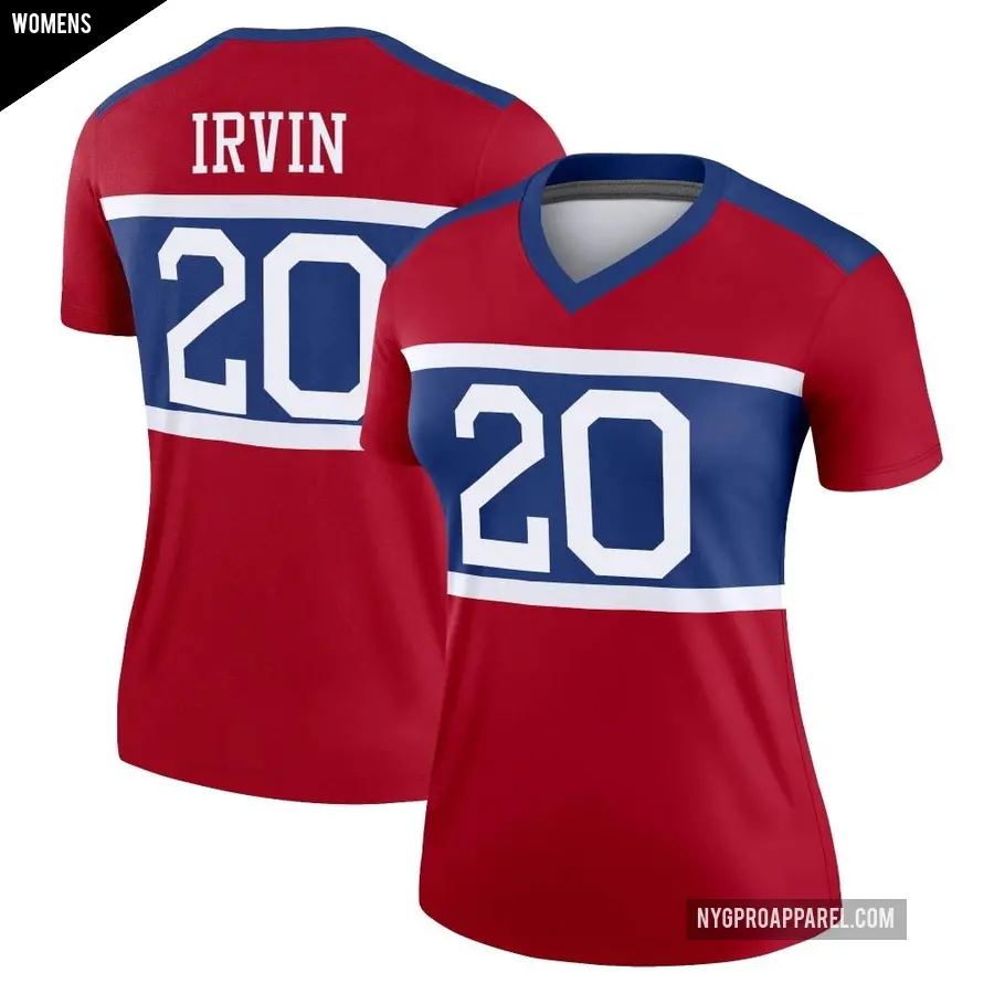 Women's New York Giants ＃20 Monte Irvin Red Legend Century Alternate Jersey