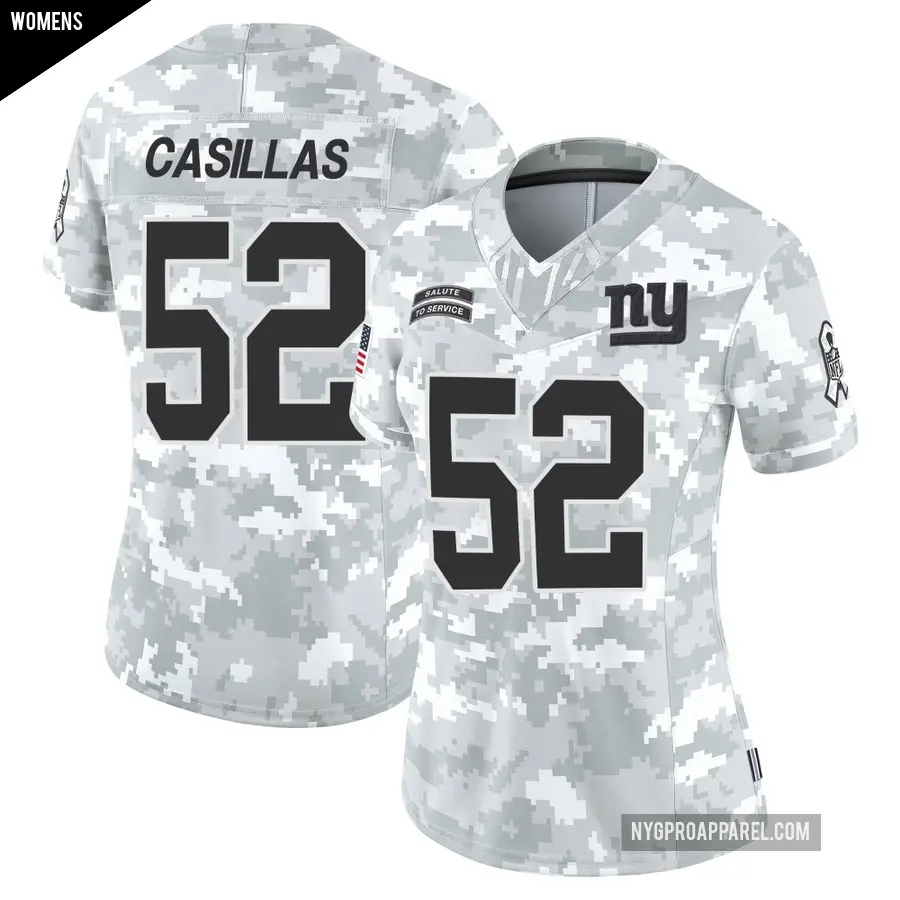 Women's New York Giants ＃52 Jonathan Casillas Arctic Camo Limited 2024 Salute to Service Jersey