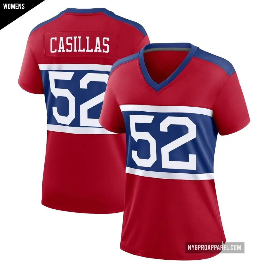 Women's New York Giants ＃52 Jonathan Casillas Red Game Century Alternate Jersey