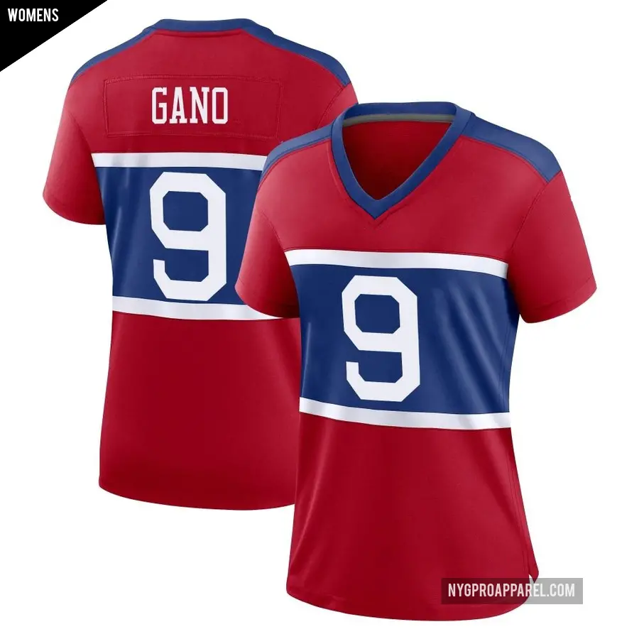 Women's New York Giants ＃9 Graham Gano Red Game Century Alternate Jersey