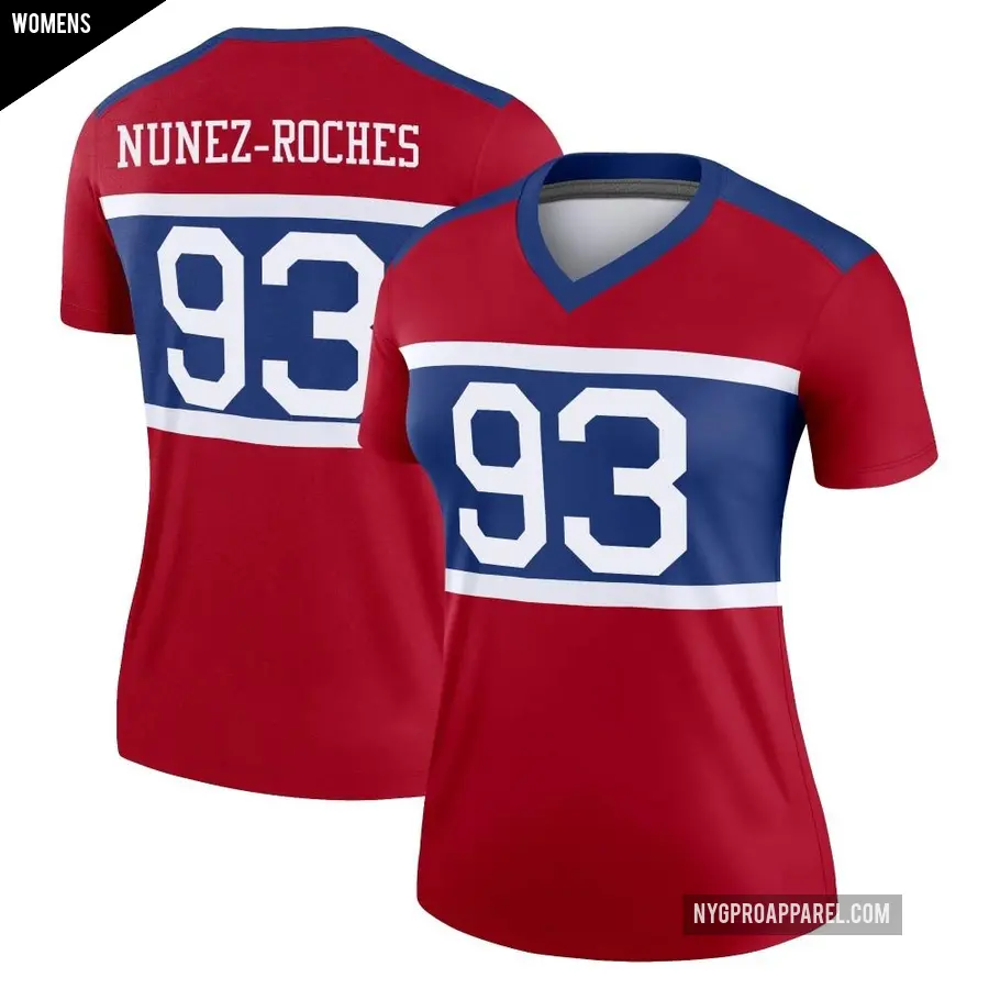 Women's New York Giants ＃93 Rakeem Nunez-Roches Red Legend Century Alternate Jersey