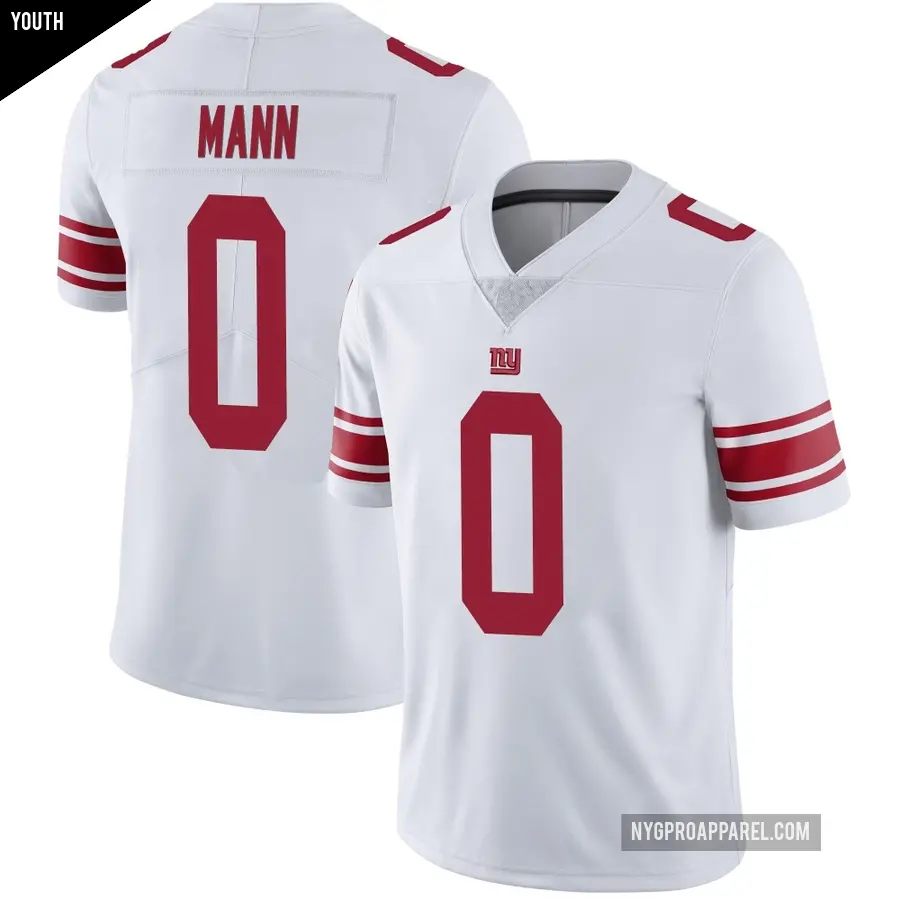 Youth New York Giants ＃0 Ben Mann White Limited Vapor Untouchable Jersey