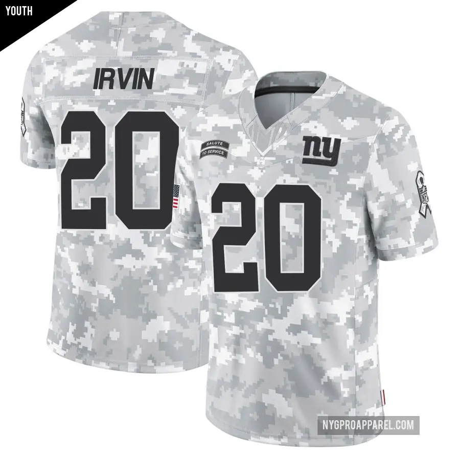 Youth New York Giants ＃20 Monte Irvin Arctic Camo Limited 2024 Salute to Service Jersey