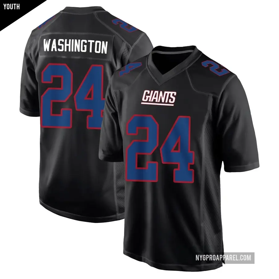 Youth New York Giants ＃24 Ar'Darius Washington Black Game Carbon Fashion Jersey