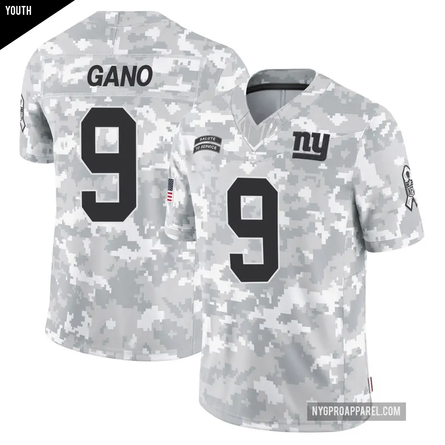 Youth New York Giants ＃9 Graham Gano Arctic Camo Limited 2024 Salute to Service Jersey